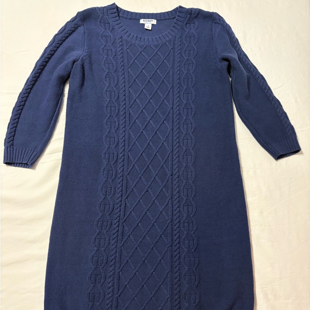 Old Navy Blue Cable Knit Dress